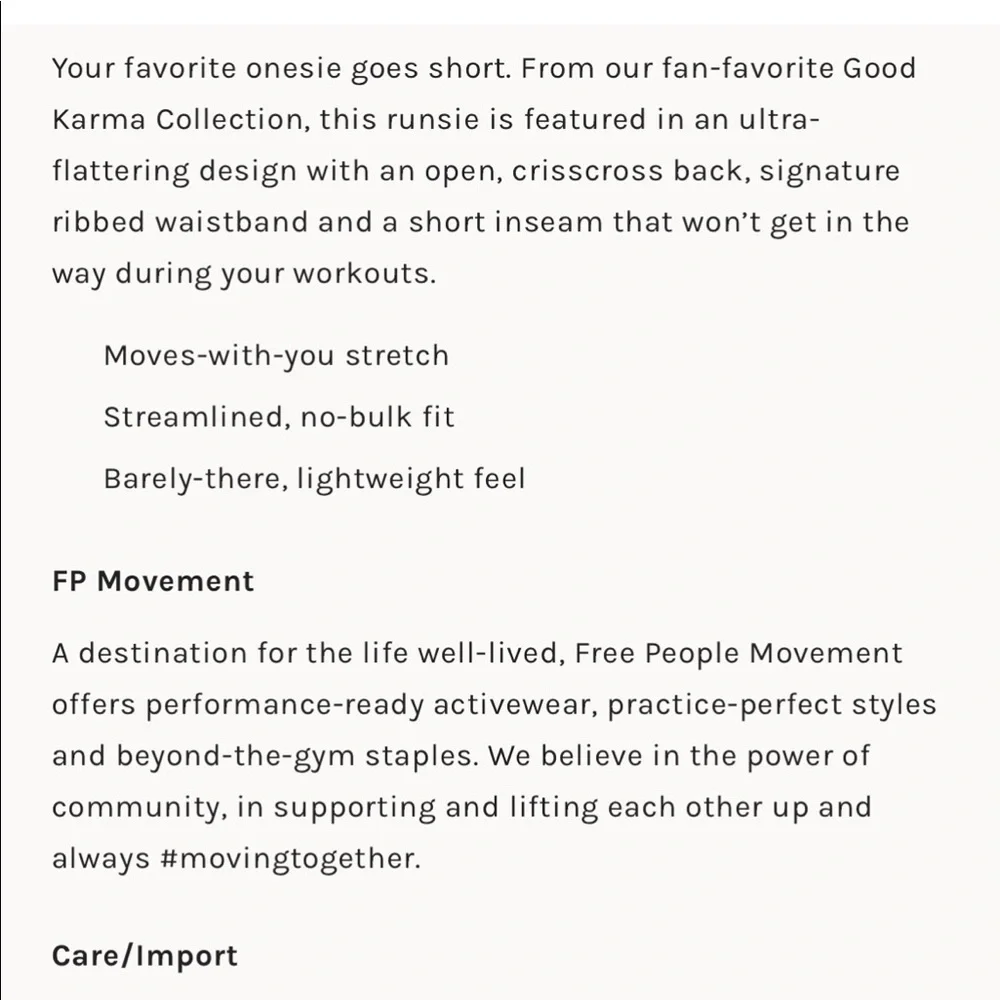Closeout▪️Free People Movement Good Karma Runsie - Picture 11 of 11